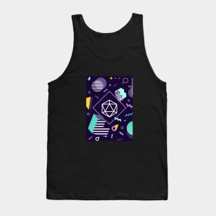 Polyhedral Dice Set Memphis Design Violet Teal Tabletop RPG Tank Top